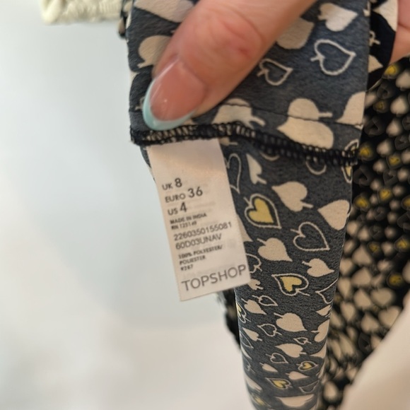 TOPSHOP | Kate Moss Collab Black and Silver Heart and Spades Sheath Mini Dress - Picture 7 of 9